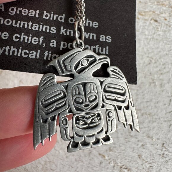 Thunderbird Pewter Pendant Necklace by Frederick Designs - Picture 3 of 6